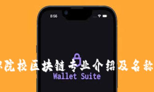 高职院校区块链专业介绍及名称解析